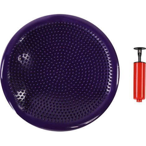 Tapis d'équilibre pour yoga violet épais coussin de rééducation cheville avec pompe (1/5)