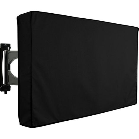 Housse de protection pour TV d'extérieur, écrans et télévisions de terrasse et jardin - Imperméable et résistant - Noir - Compatible avec un pied ou une fixation murale (22 -24pouce) (1/5)
