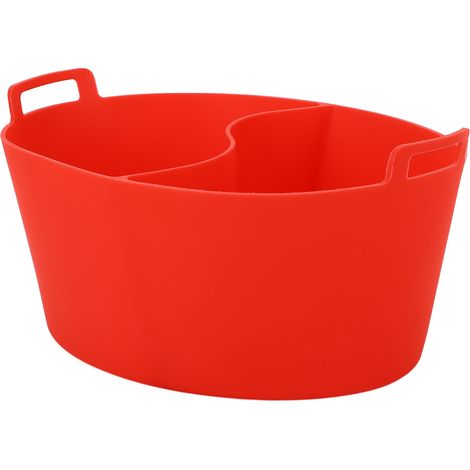 Mijoteuse en silicone alimentaire, étanche, réutilisable, résistante à la chaleur, avec séparateur de casseroles, rouge (1/5)