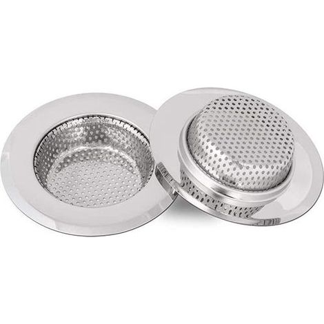 2 coladores para fregadero de cocina, colador de acero inoxidable, rejilla para fregadero (grande) (1/3)