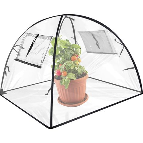 Serre de jardin, 56 x 56 x 56 cm, mini serre pop-up, tente d'hivernage en PVC transparent pour plantes, couverture de plantes (1/5)