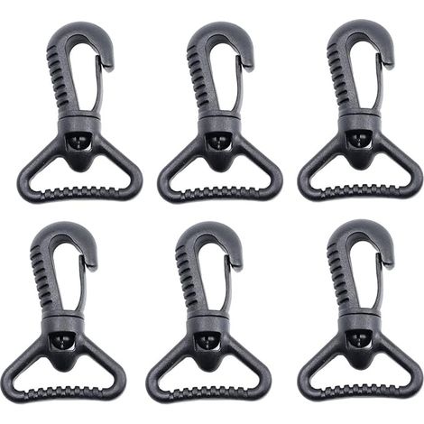 Mousquetons en plastique, mousqueton pivotant en plastique pour porte de poussée - Mousqueton rotatif - Mousqueton rotatif - Fermoir à boucle pour sangle, Noir（3.2cm）