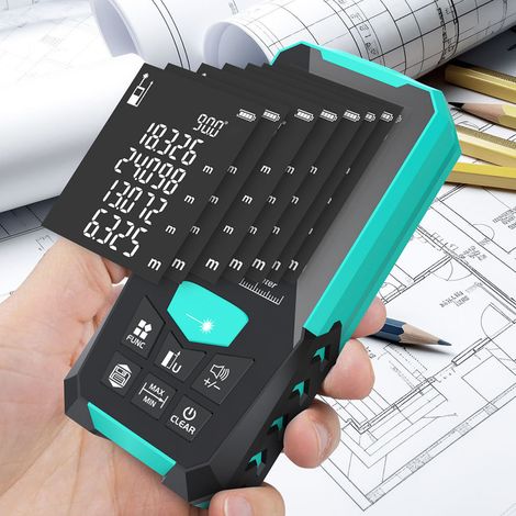 Télémètre laser D3-120 (portée 120 m), niveau à bulle, testeur d'angle compatible avec le chargement USB, la diffusion vocale, l'enregistrement de données et la mesure d'angle. (1/5)