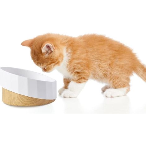 Gamelle Chat , Gamelle Surélevée pour Chat et Chien, Bol de Nourriture pour Animaux de Compagnie Décoratif/Antidérapant/Anti-vomissements, Distributeur de Croquettes pour Chats et Petits Chiens-Fei Yu (1/5)