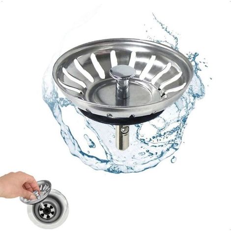 Bonde vidange universelle évier cuisine acier inox 80mm anti-odeurs, installation facile durable (1/4)