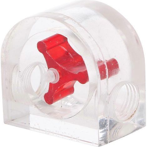 Indicateur de débit à 8 hélices en acrylique, débitmètre pour refroidissement liquide d'ordinateur, filetage femelle G1/4, kit tout-en-un, outil de refroidissement liquide rouge (1/5)
