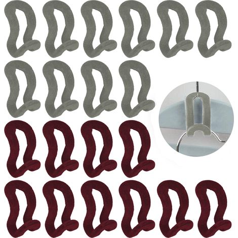 Cintre Connecteur Anti-Dérapant - Flocage Doux - Empilable - Pour Rangement Vertical Sous Placard - 20 Pièces (1/5)