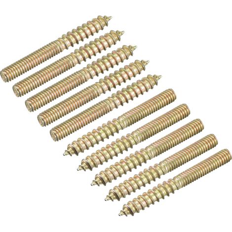 M4x35mm Vis Double Filetage Boulon Cintre, 16pcs Double Terminal Cheville Vis Bois pour Meuble Connexion (1/5)