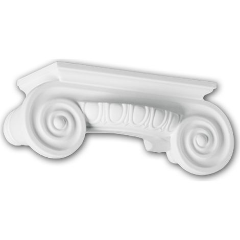 Chapiteau de demi-colonne 115009 Profhome Colonne Élement décorative style ionique blanc (1/5)