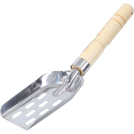 Pelle à appâts mixte en acier inoxydable avec manche en bois intégré pour la pêche (1/5)