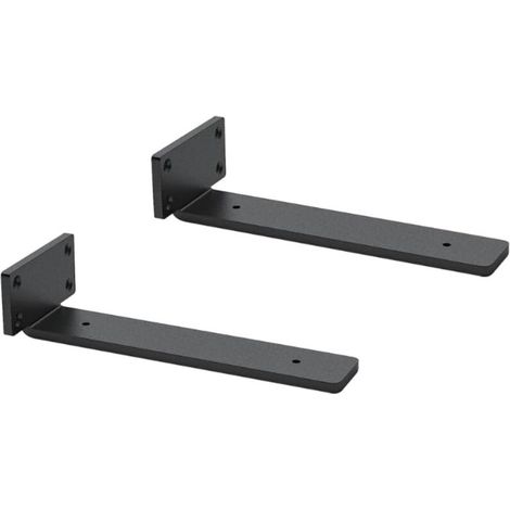 Robuste L-förmige Wandhalterung für DIY-Regale, 20 cm, 2 Stück (schwarz) (1/5)