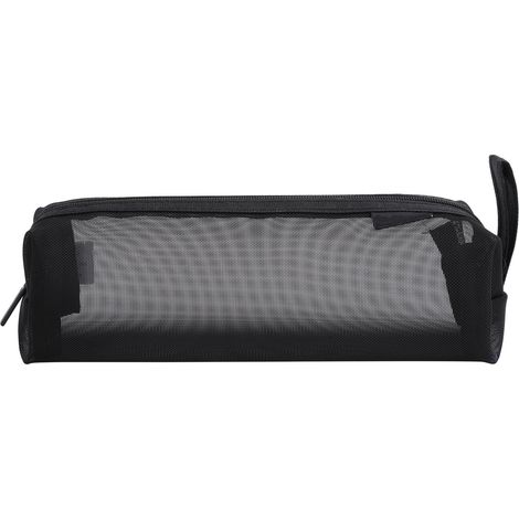 Simple Pencil Case Zipper Nylon Mesh Pen Storage Bag Pouch for Teen Boys Girls School StudentsBlack (1/5)