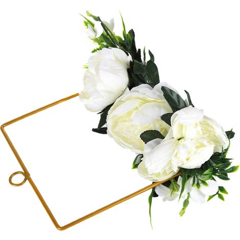 Couronnes de mariage artificielles en métal, décorations de fleurs artificielles pour cérémonie de mariage et anniversaire de mariage (1/5)