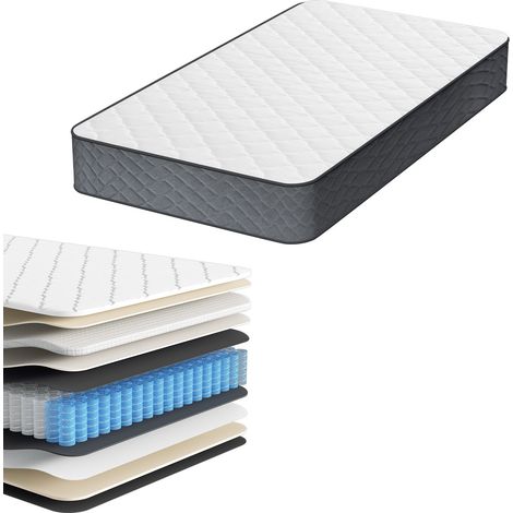 Wolketon Matelas Premium à Ressorts Ensachés 7 Zones 120 x 190 x 22 cm Tissu Doux, Excellente Élasticité, H3 pour un Meilleur Confort de Sommeil