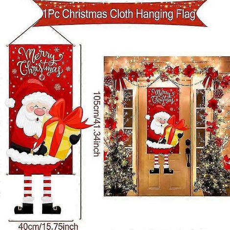 Décorations de Noël pour la maison : guirlandes, drapeaux, bannières à suspendre au porche et à la porte, ornements 2023, cadeaux de Noël, décorations du Nouvel An 2024 (1/5)