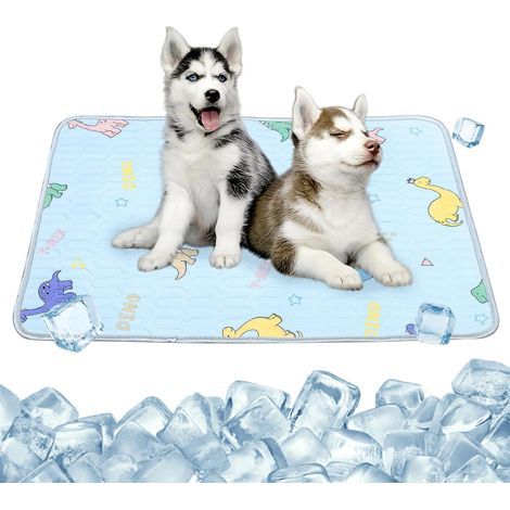 Hundekühlmatte, strapazierfähige Haustierkühlmatte, extra große, waschbare, selbstkühlende Eisseidenmatte, keine Kühlung erforderlich, Haustierkühlmatte für drinnen, draußen, Auto, Sommergebrauch (Bla (1/5)