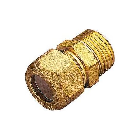 10 x RACCORDO OTTONE DIRITTO BICONO M/GAS 10X3/8