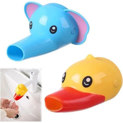 2pcs Robinet de rallonge pour Enfants - Ensemble de 2 rallonges d'animaux robinetterie, évier pour Lavage des Mains Robinet drôle (1/5)