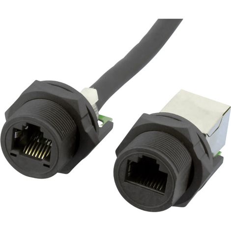 W & P Products RJ-45 Buchsen mit Schraubverriegelung zur Gehäusemontage, Cat 5e, IP67 W654-1-7-1 RJ