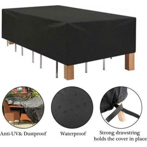 Housse de protection imperméable pour table de jardin en polyester 210D - 135x135x75 cm (1/2)