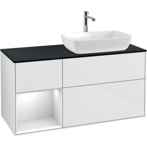 V&B Waschtischunterschrank FINION 1200x603x501mm Regal glos. wh glos. wh (1/4)
