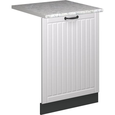 Façade de lave-vaisselle Fame-Line, Blanc campagne, 60cm , PT Marbre, Vicco
