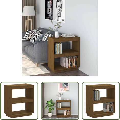 vidaXL Bibliothèque décorative -  Bibliothèque Marron miel 60x35x71 cm Bois de pin massif (1/5)