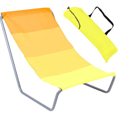 Lettino da spiaggia pieghevole OLEK - giallo (1/5)