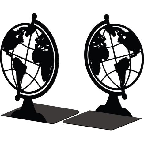 Lot de 2 Serre-Livres Métal Globe Décoratif (1/5)