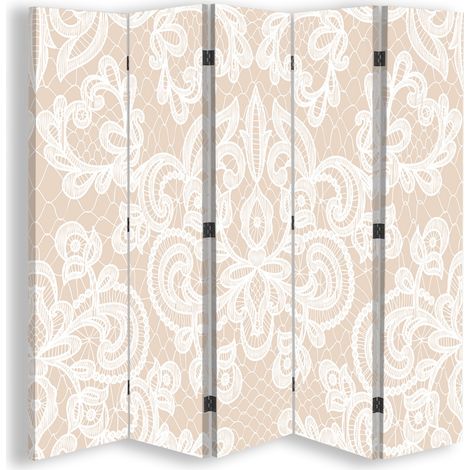 Paravento bilaterale, Ornamento beige - 180x170 (1/5)