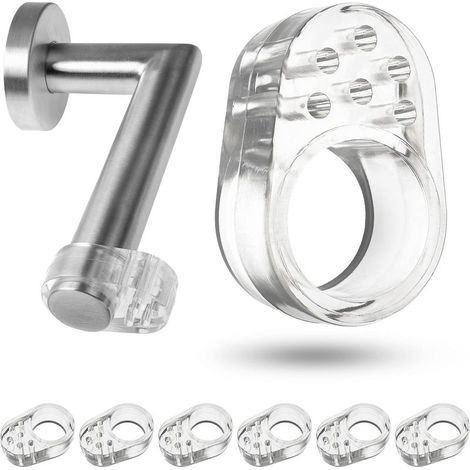 Butées de poignées de porte, 6 Pièces, Prévient l’endommagement des murs, Transparent, Anneaux de Ø 18 mm, Fabriquées en silicone flexible, Protection Pads pour murs contre les poignées de fenê (1/5)