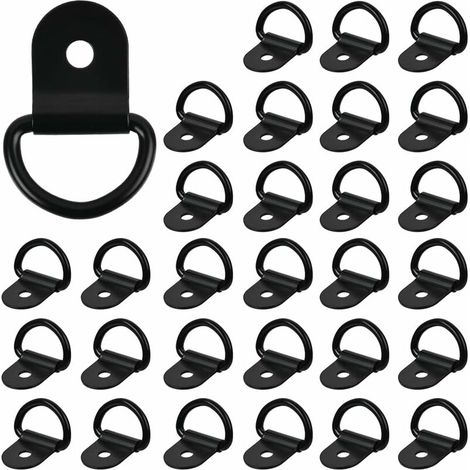 Anneaux D'arrimage 30Pcs Anneaux de Montage en D, Arrimage Anneaux D'arrimage Robuste D Crochet Camion Crochet Arrimage Anneau pour Fixation Anneaux Arrimage pour Remorque Camion Bateaux Autos,100 kg (1/5)