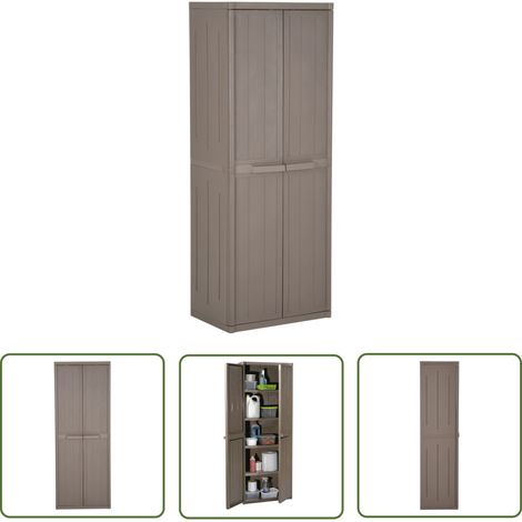 Furniture Limited - Armoire de rangement jardin Marron 65x45x172 (1/5)