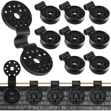 BRAVIX 50pcs Clips Plastiques pour Toile D'Ombrage, Clips de Fixation Voile D'ombrage, Clip Toile D'ombrage, Clip Spécial avec Oeillet, Applicable à Pergola, Serres Filet D'ombre (50, Octogonale) (1/5)