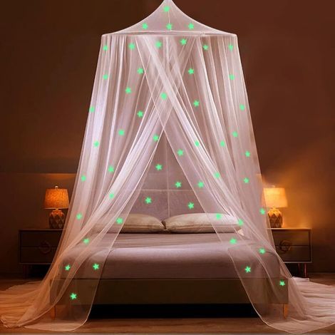 Dôme Moustiquaire,Moustiquaire de Lits Simples/Doubles,Moustiquaire Ciels de lit,moustiquaire de lit enfant,Moustiquaire Lit à Baldaquin,Grande dôme Moustiquaire lit(60 x250 x 1250 cm)- (1/5)
