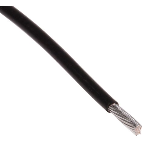 Fil de câblage à gaine PTFE RS PRO, 0,34 mm², 22 AWG, 200°C max, PTFE Noir, 100m ( Prix pour Bobine de 100 Mètres ) (1/2)