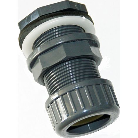 20 mm Traversée de paroi pvc + écrou de serrage pour tuyau ø 20 mm - jardiboutique