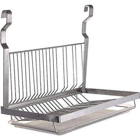 Égouttoir à vaisselle pliable avec bac d'égouttage pour suspendre la vaisselle et ranger les assiettes. (1/4)