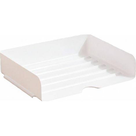 Irovami Étagère de bureau transparente pour dossiers, étagère à livres, boîte de rangement pour papier A4 en acrylique (blanche) (1/5)