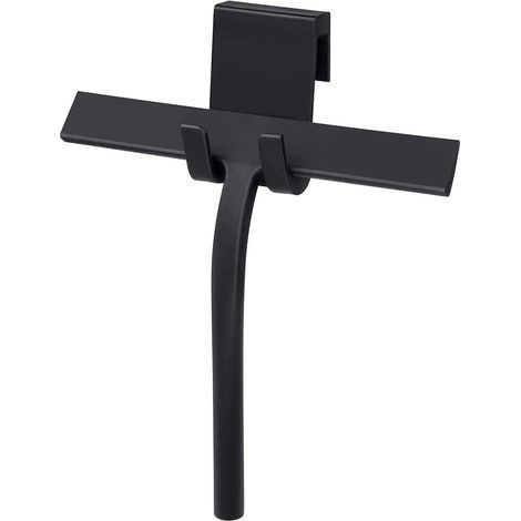Essuie glace Douche Raclette Silicone Noir, Douche En Verre Essuie glace Raclette Fenêtre De Nettoyage D'essuie glace Avec Hanging Crochet Pour Salle De Bains, Cuisine, Miroir, Fenêtre, Nettoyage Des (1/5)