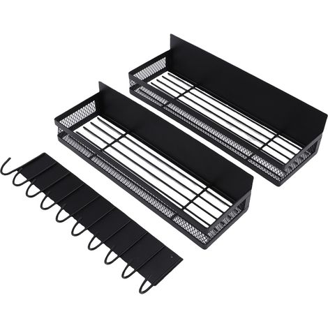 Étagère magnétique mobile pour réfrigérateur, organisateur de réfrigérateur gain de place, étagère à épices pour une organisation optimale de la cuisine (noir) (1/5)
