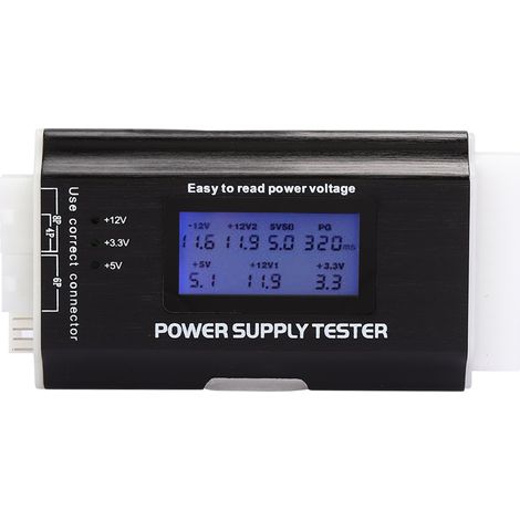 Testeur d'alimentation PC avec écran LCD, alliage d'aluminium, support 20/24Pin ATX SATA (1/5)