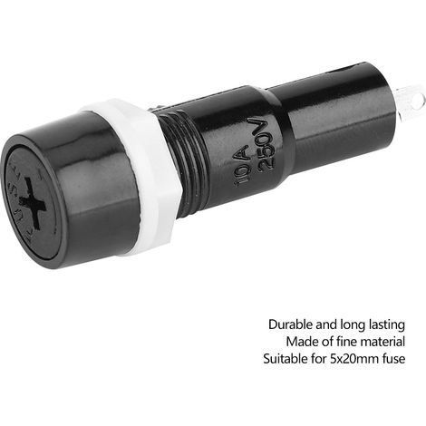 20 Pièces Porte-Fusible MF-527 5x20mm Boîtier Fusible Noir Coffret Protection Fusible (1/5)