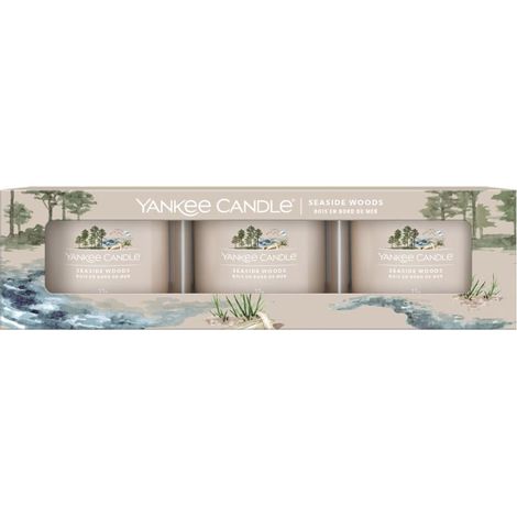 Set di mini candele Yankee Candle effetto bosco marino, 3x37g