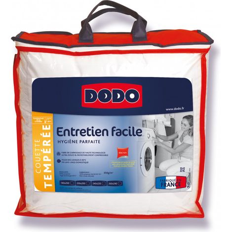 Dodo – Couette 220 x 240 cm – 100% polyester lavable à 90°C – Garnissage en fibres creuses siliconées – Confort optimal pour chambres chauffées