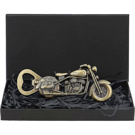 Ouvre-bouteille humoristique, cadeau pour homme avec coffret cadeau, cadeau vintage moto, cadeau d'anniversaire pour papa, mari, petit ami (bronze) (1/4)