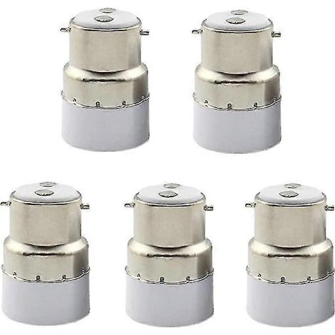Lot de 5 convertisseurs de douille d'ampoule B22 E14 interrupteur de douille B22 vers support de lampe adaptateur Standard E14 (1/4)