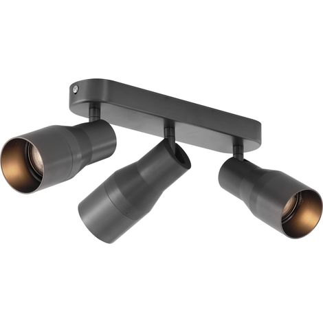 QAZQA Moderno Foco empotrado redondo color bronce cañón GU10 50 mm 3 luces - Stanley Aluminio Redonda /Ovalada Adecuado para LED Max. 3 x 10 Watt