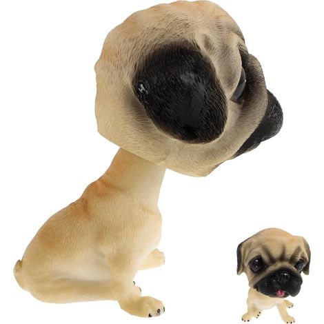 Chien à Tête Branlante Accessoire pour Tableau de Bord Installation Facile Figurine en Résine Jouet Interactif Adorable pour Décoration Voiture (1/5)