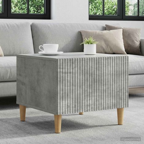 Table basse avec tiroir et étagère Gris béton 49 x 50 x 40 cm en bois d’ingénierie - PANGIVO (1/5)